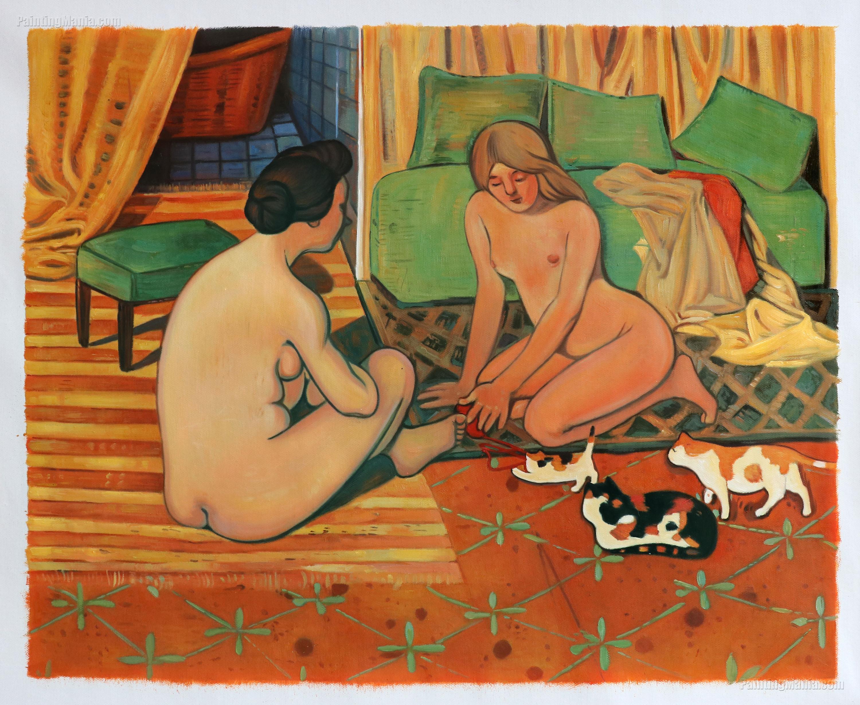Femmes nues aux chats (Naked Women with Cats)
