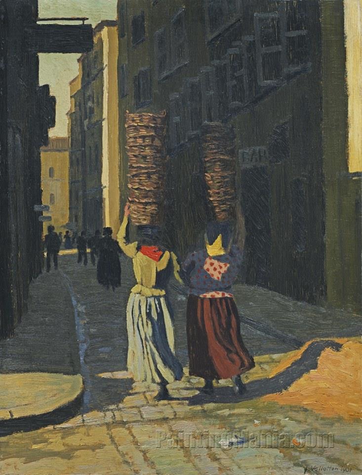 Women Carrying Baskets in Marseille