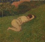 Femme Nue Etendue Dans L'herbe
