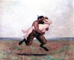 Galloping Satyr Abducting a Woman