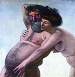 Naked Woman Fondling a Silenus