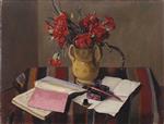 Still Life with Carnations and Book