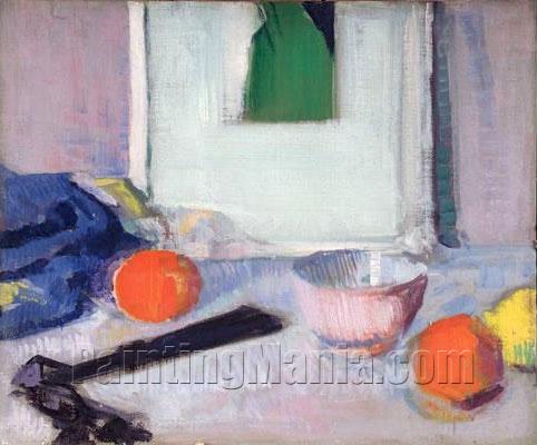Still Life of Picture, Fruit and Fan