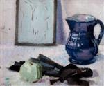 Still Life with Blue Jug, Fan and an Apple