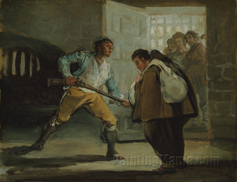 El Maragato Threatens Friar Pedro de Zaldivia with his Gun