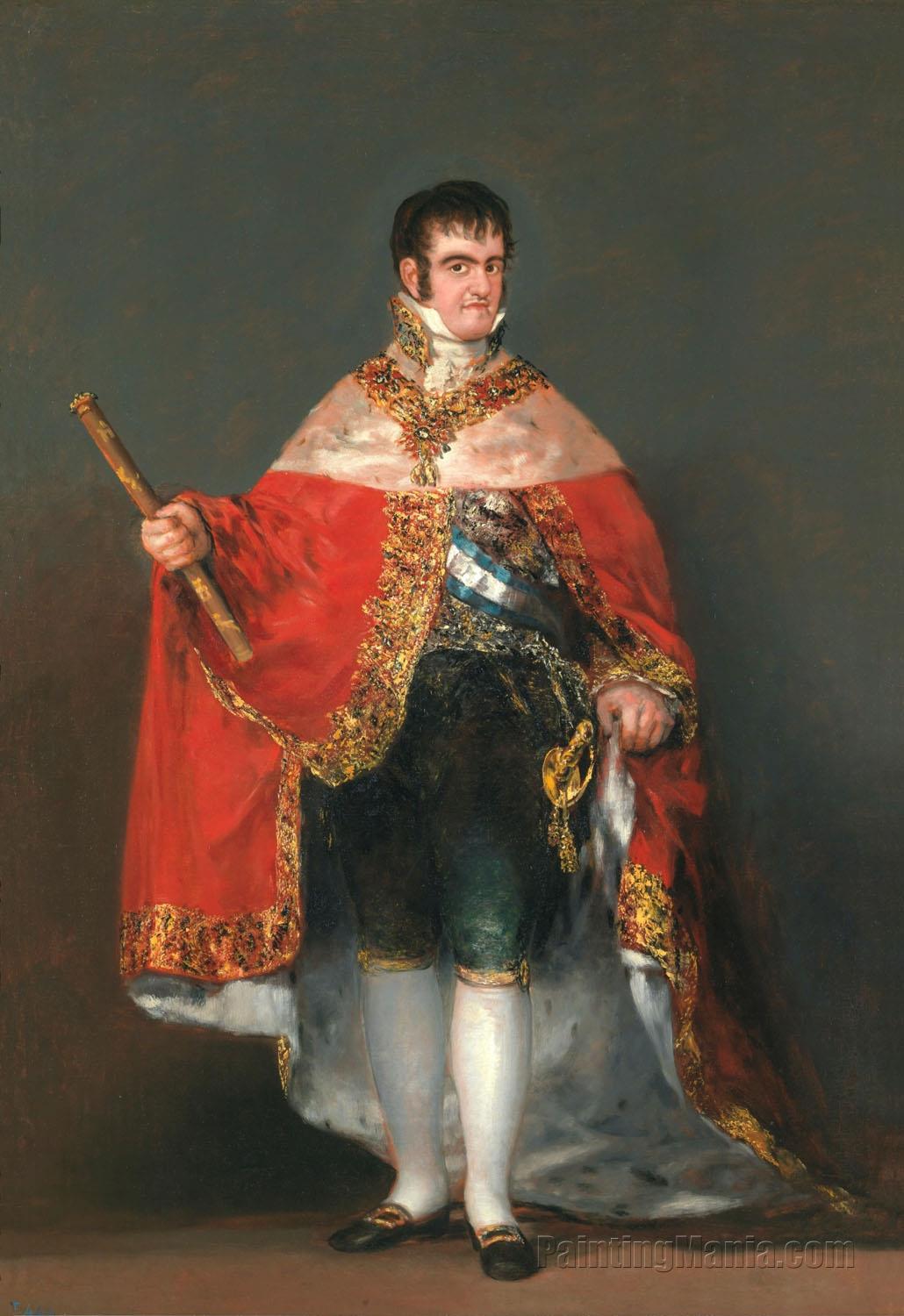 Ferdinand VII with the Royal Mantle