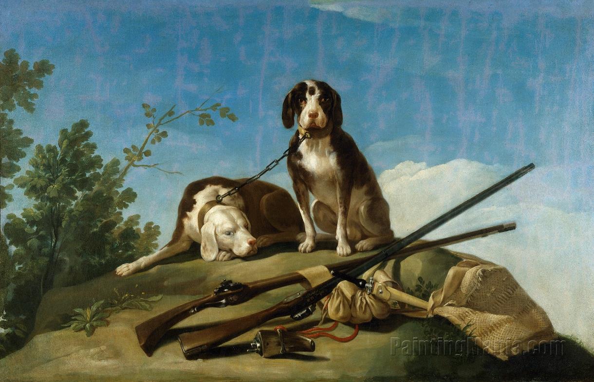 Two Dogs on a Leash