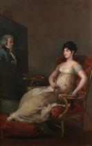 Maria Tomaso Palafox y Portocarrero. Marchioness of Villafranca. Painting her Husband