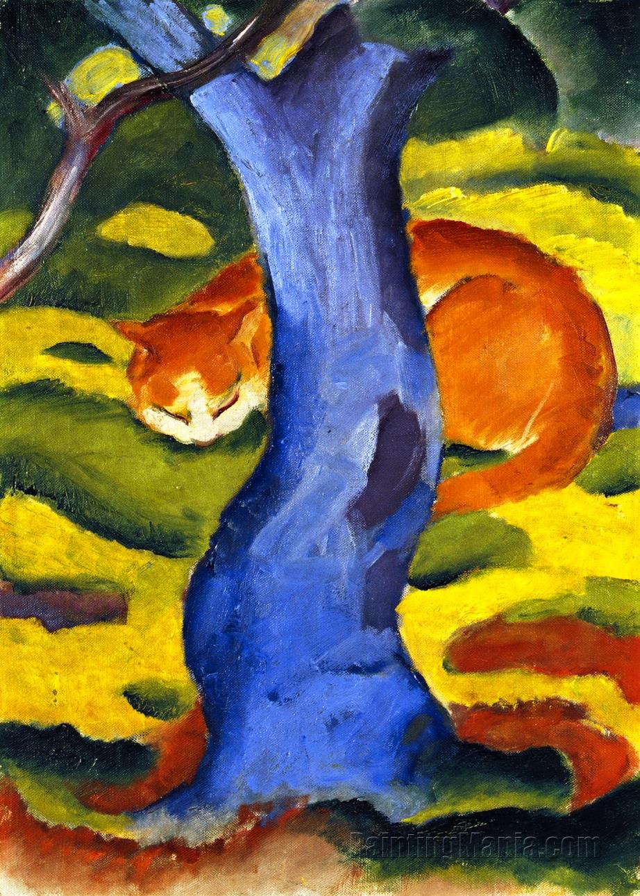 Children's Picture (Cat behind a Tree)