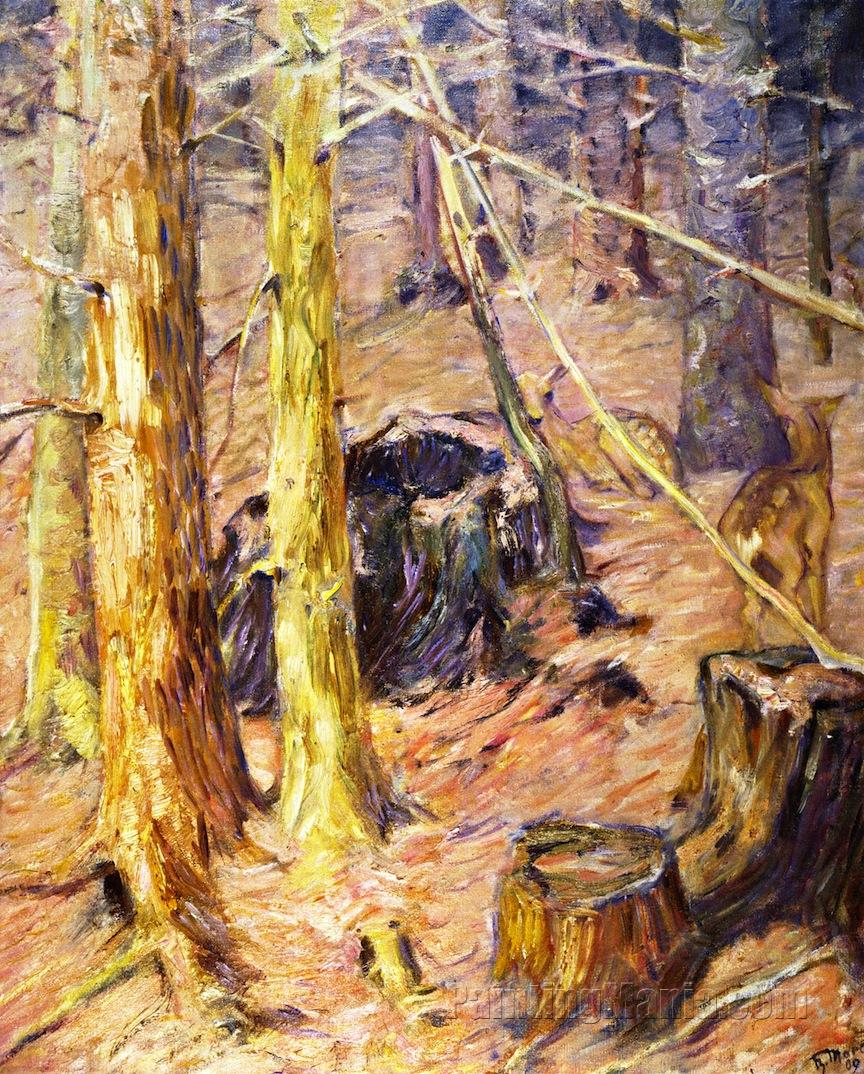 Forest Interior with Deer