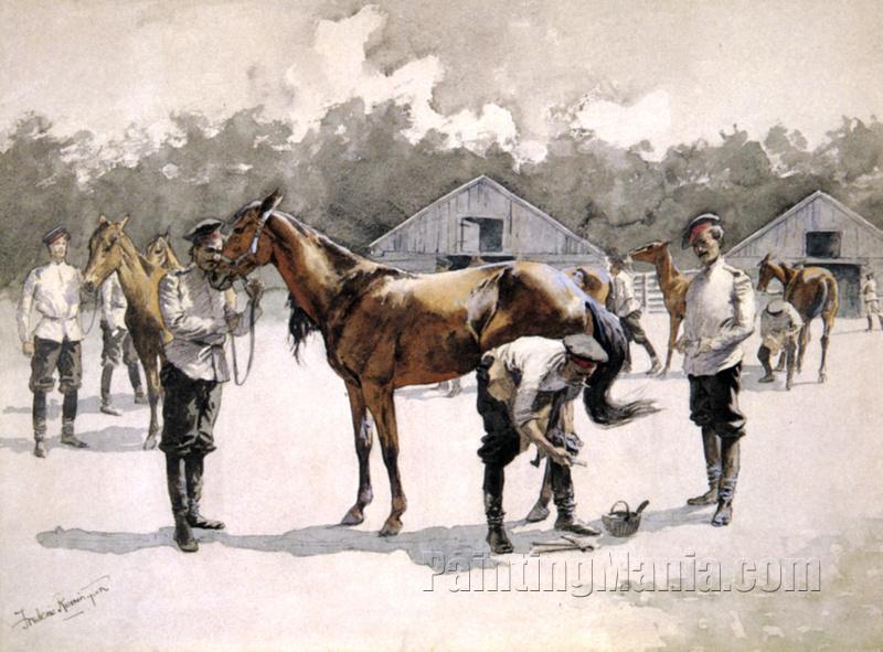 Shoeing Cossack Horses