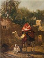 Camel and Merchant at a Town Gate