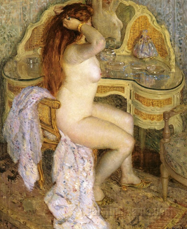 Nude Seated at Her Dressing Table