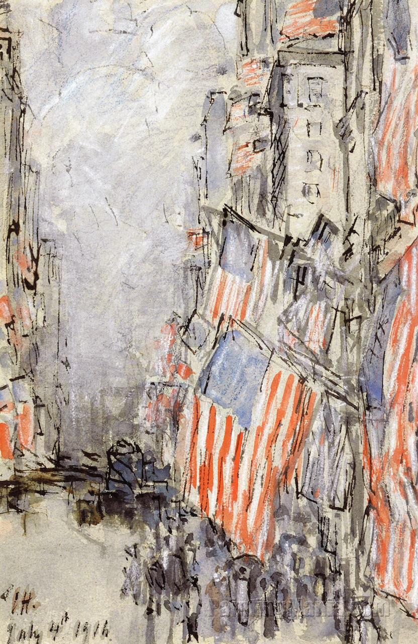 Flag Day, Fifth Avenue, July 4th, 1916