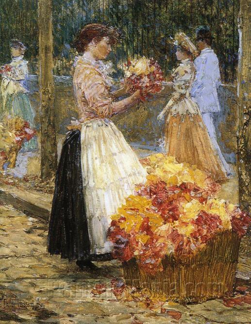 Woman Sellillng Flowers
