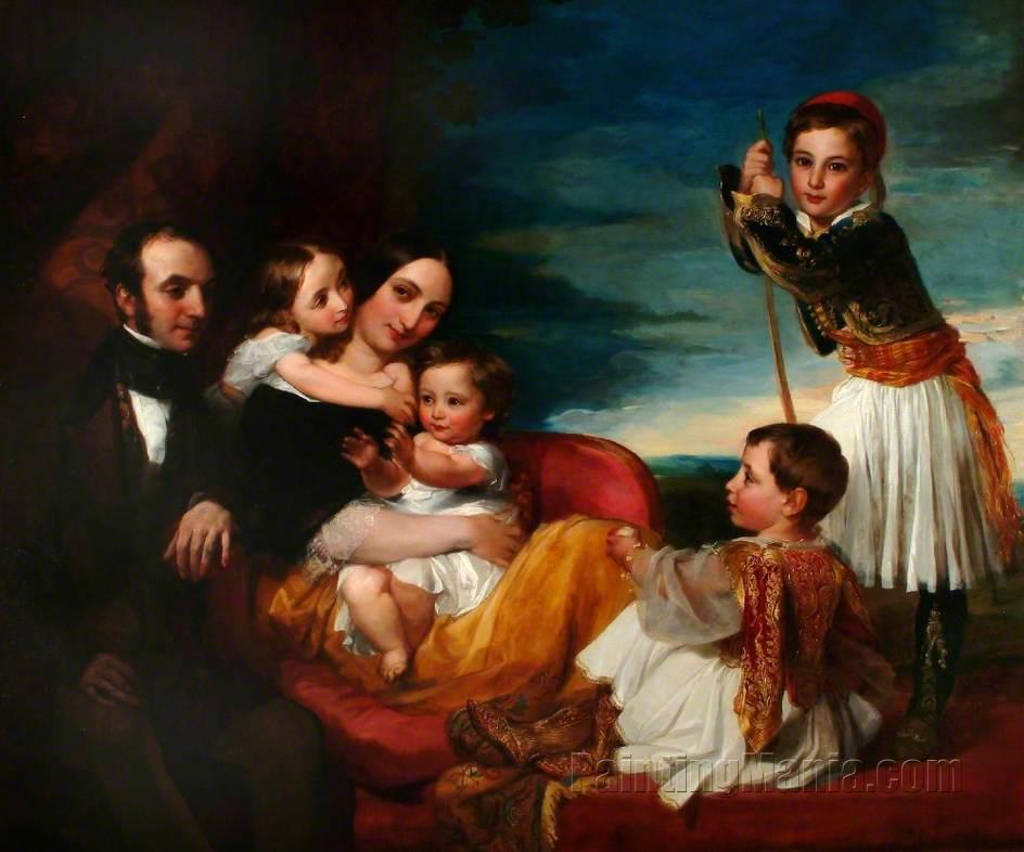 Alexander Constantine Ionides with His Wife and Children
