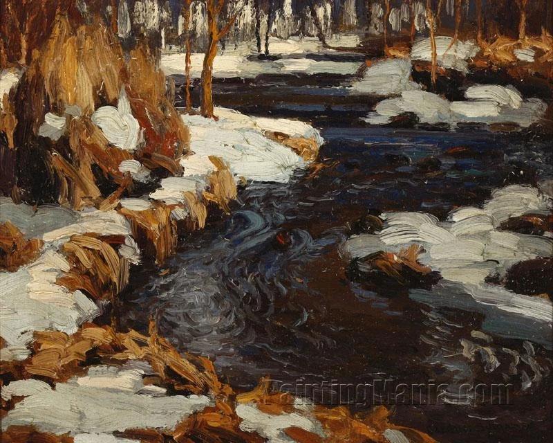 Stream through a Winter Landscape