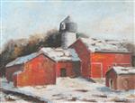 Bronxville, New York Winter Scene with Barn