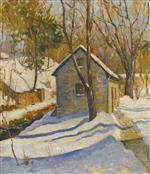 House by a Stream. Winter