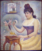 Young Woman Powdering Herself