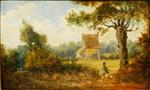 Landscape with Man by a Fence