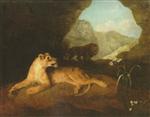 A Lion and Lioness in a Cave