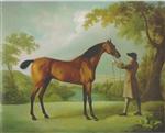 Tristram Shandy, A Bay Racehorse Held by a Groom in an Extensive Landscape