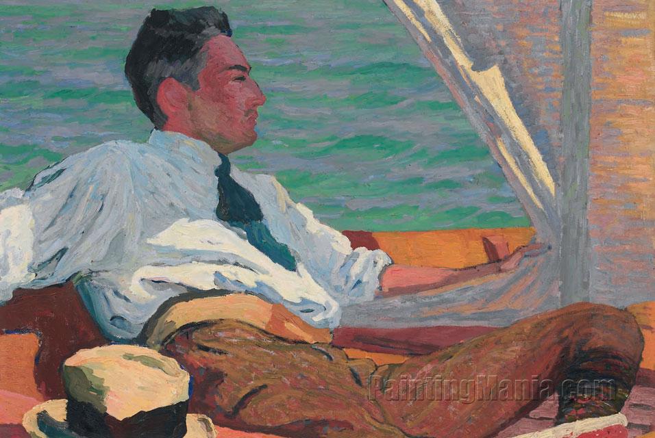 Portrait of Richard Buhler in the Sail Boat