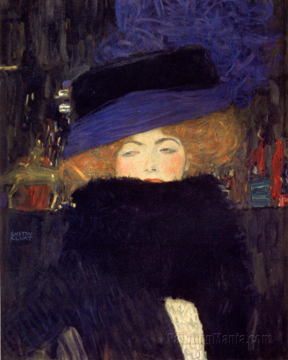 Lady with Hat and Feather Boa