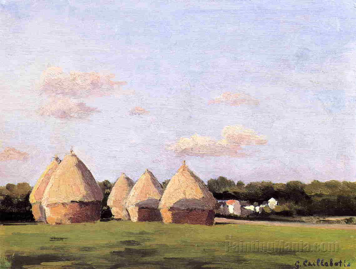 Harvest, Landscape with Five Haystacks