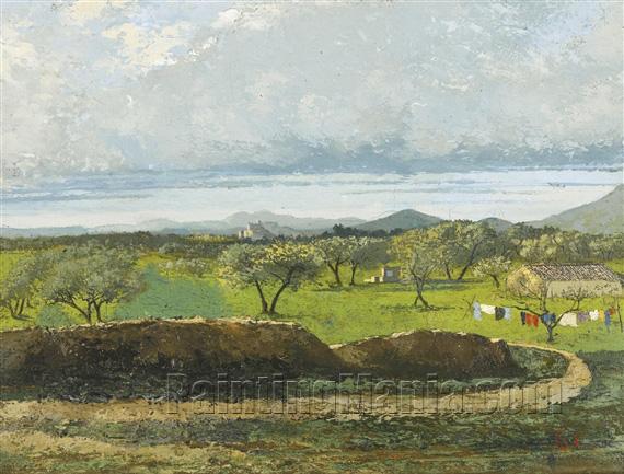 Landscape with Wall and Orchard