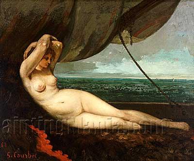 Nude Reclining by the Sea