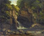 Forest Landscape with Waterfall
