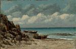 French, 1819-1877 Fishing Boats on the Normandy Coast