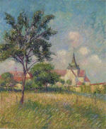 Village Church by the Fields at Ble