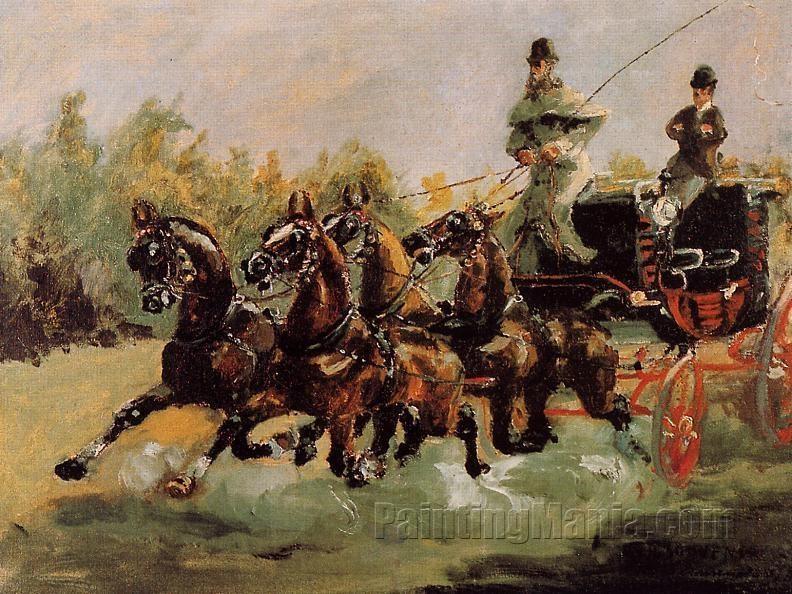 Alphonse de Toulouse-Lautrec Driving His Four-in-Hand