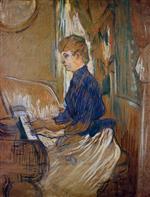 At the Piano - Madame Juliette Pascal in the Salon of the Chateau de Malrome