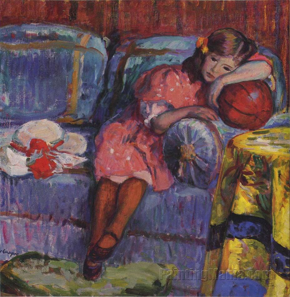 Young girl and the red balloon