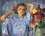 Young girl with flowers 1915