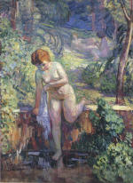 Young girl in a garden at St. Tropez