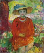 Young girl in orange dress