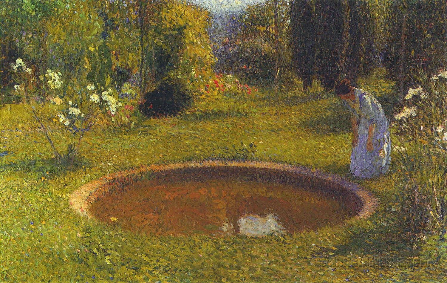 Girl by a Fountain