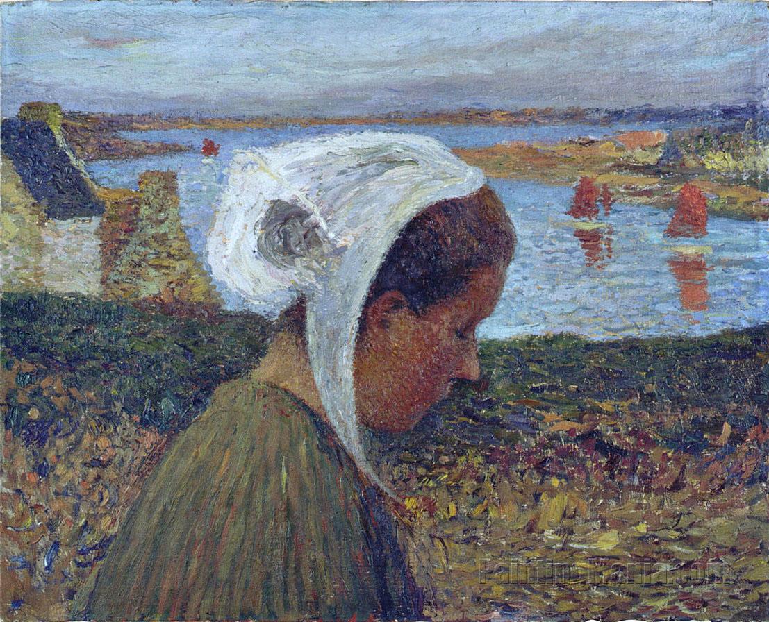 Jeune Bretonne au bord de la mer (Young Breton at the Seaside)