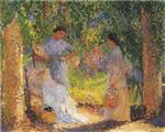 Trois Femmes dans un jardin