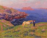Cliff at Quesant with Horse