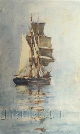 A Two-Masted Boat in Calm Waters