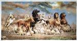 Eight Horses Galloping across the Vast Plain