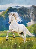 The White Horse Galloping on the Prairie