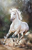 The White Horse Running Dust