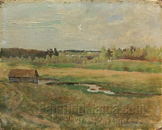 Etude of Russian Landscape in Early Spring